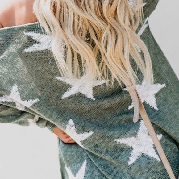 ✨JUST IN! Green & White Star Pattern Knit Sweater✨ - Picture 4 of 5